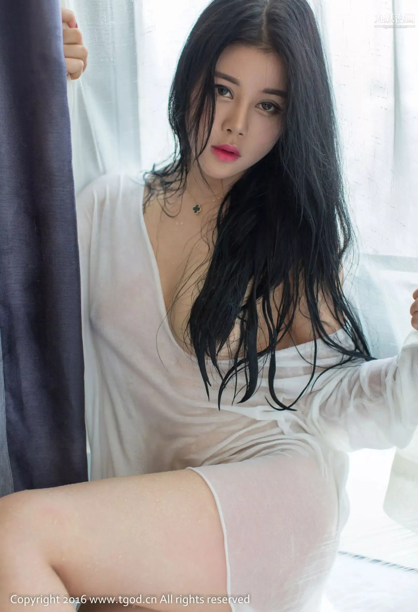 性感写真[真人集]-清新小主叶佳颐，半透明湿身照；漂亮乳晕一晃，曼妙身段难忘却 - 图片 3