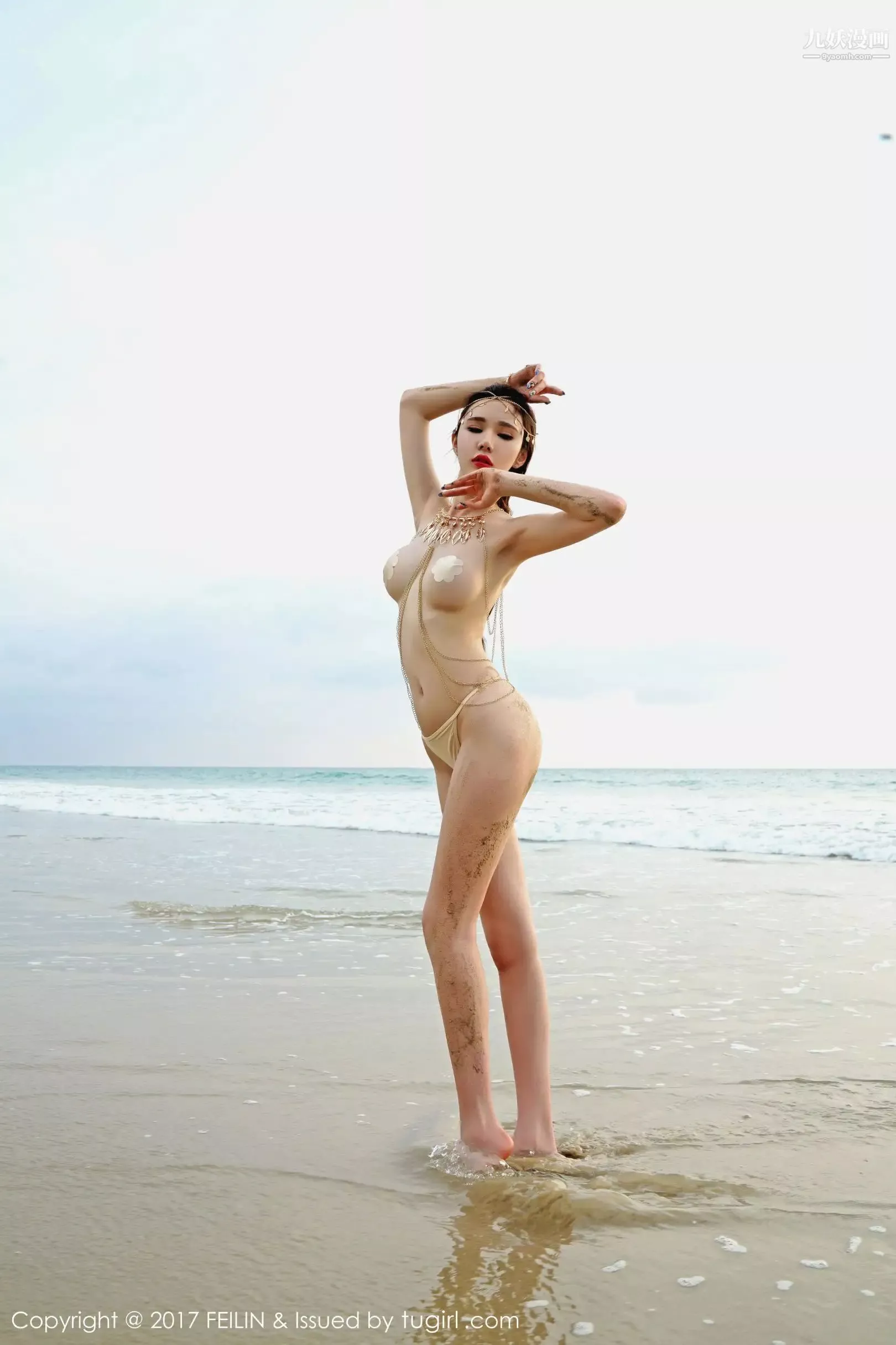 性感寫真[真人集]玲瓏美人萌琪琪傾情演繹沙灘上性感天使,肉色比基尼將身材詮釋的完美無暇